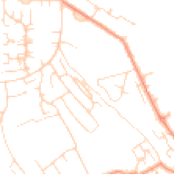 Daytime road noise heatmap for NG20 8LP