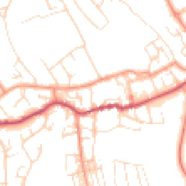 Daytime road noise heatmap for NG20 8PH