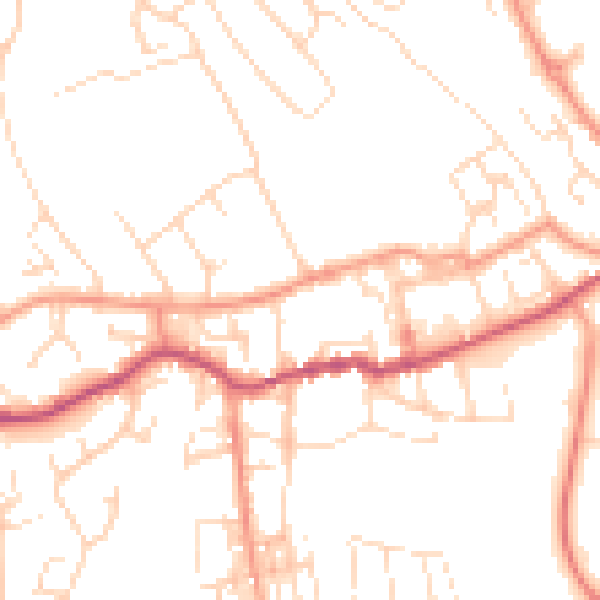 Daytime road noise heatmap for NG20 8PQ