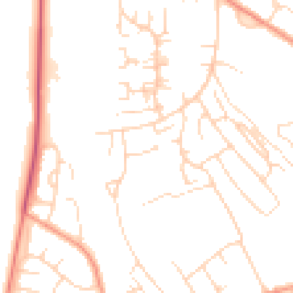 Daytime road noise heatmap for NG20 8QA