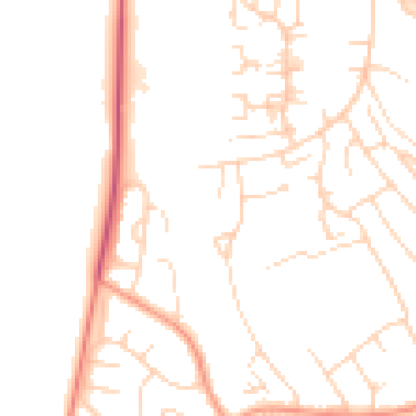 Daytime road noise heatmap for NG20 8QD