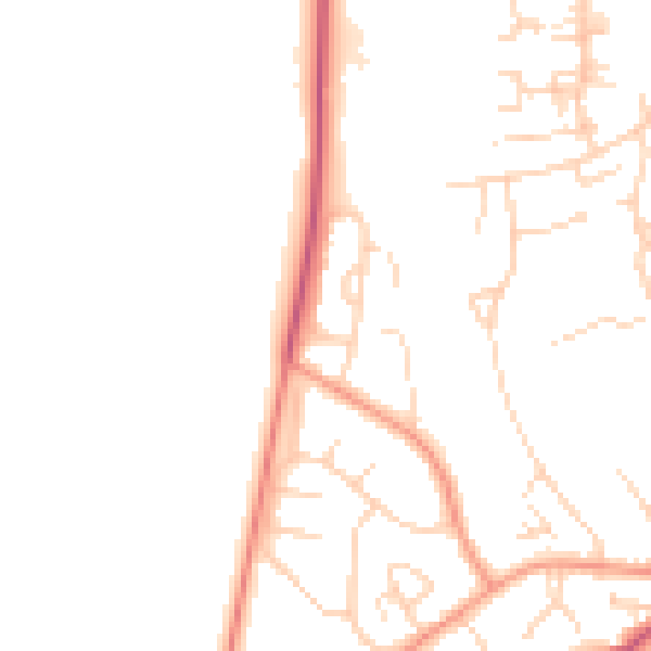 Daytime road noise heatmap for NG20 8QQ