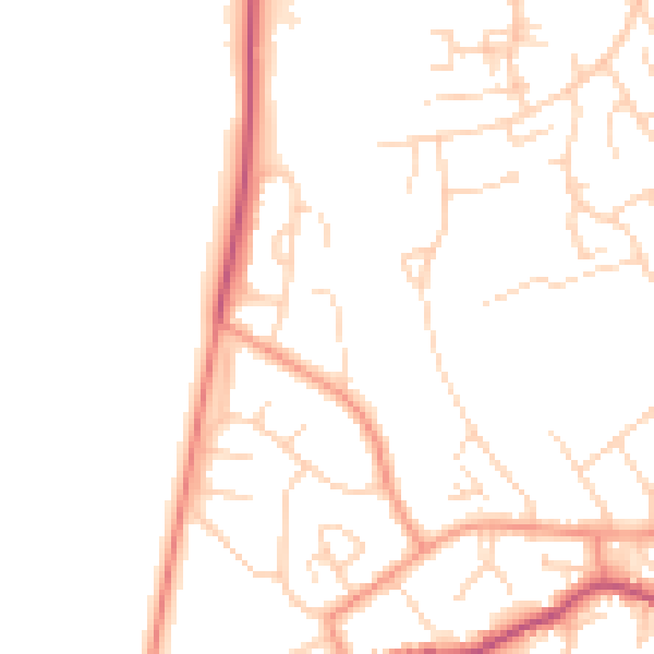 Daytime road noise heatmap for NG20 8QS