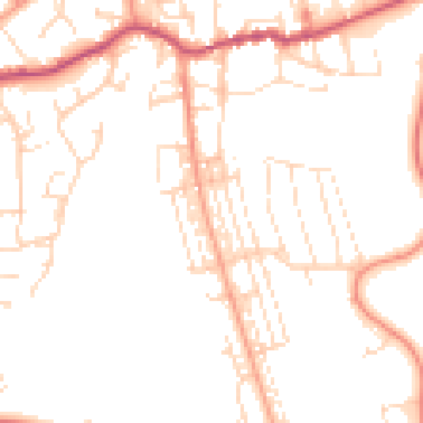 Daytime road noise heatmap for NG20 8RA