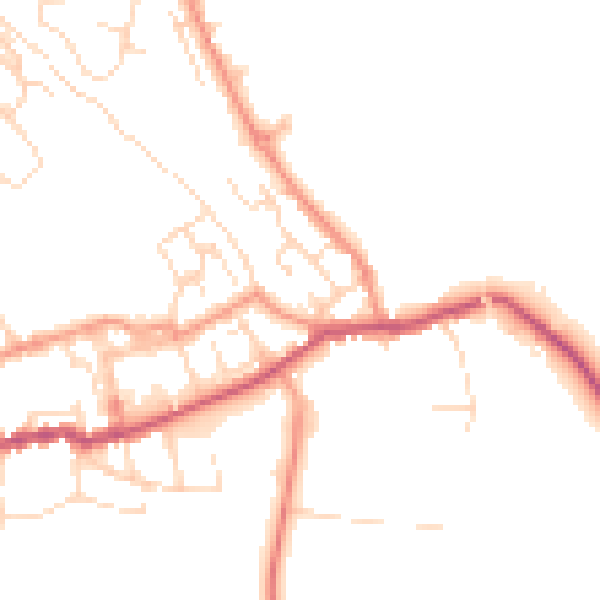 Daytime road noise heatmap for NG20 8TR