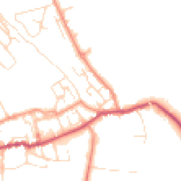 Daytime road noise heatmap for NG20 8TW