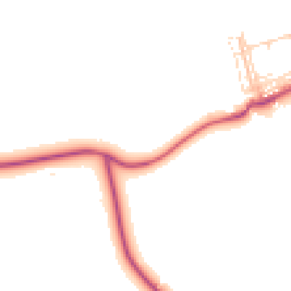 Daytime road noise heatmap for NG20 8XB