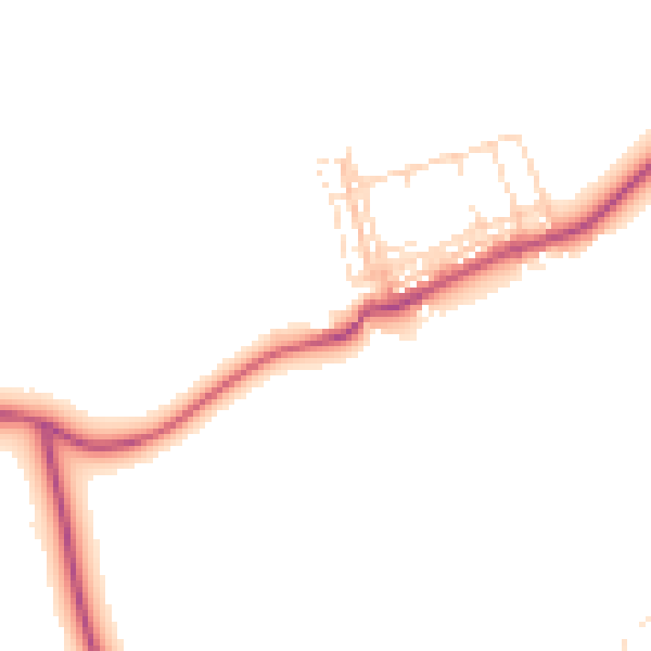 Daytime road noise heatmap for NG20 8XD