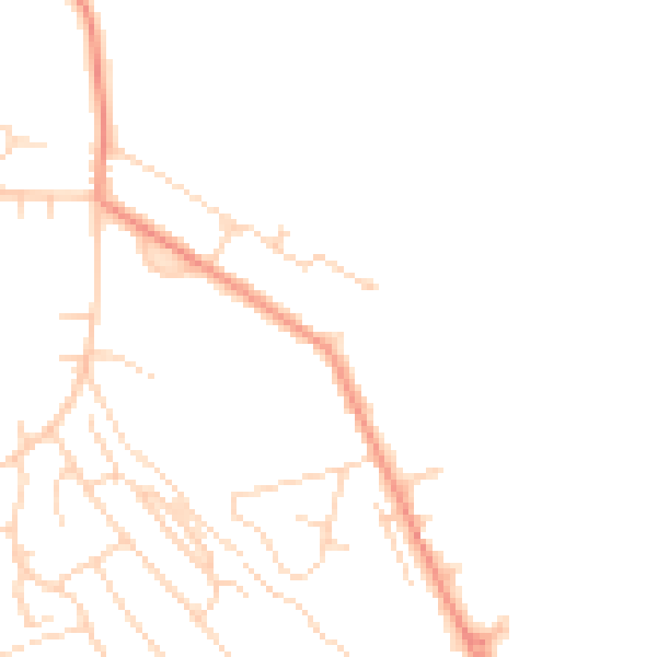 Daytime road noise heatmap for NG20 9AA
