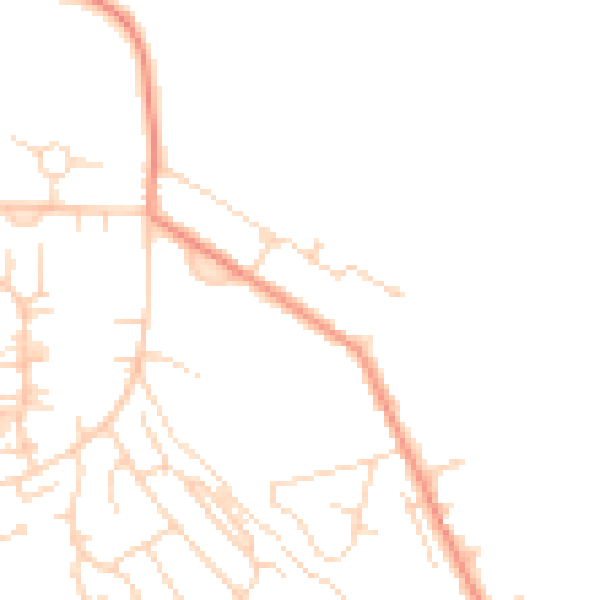 Daytime road noise heatmap for NG20 9AB