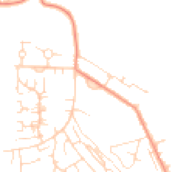 Daytime road noise heatmap for NG20 9AE
