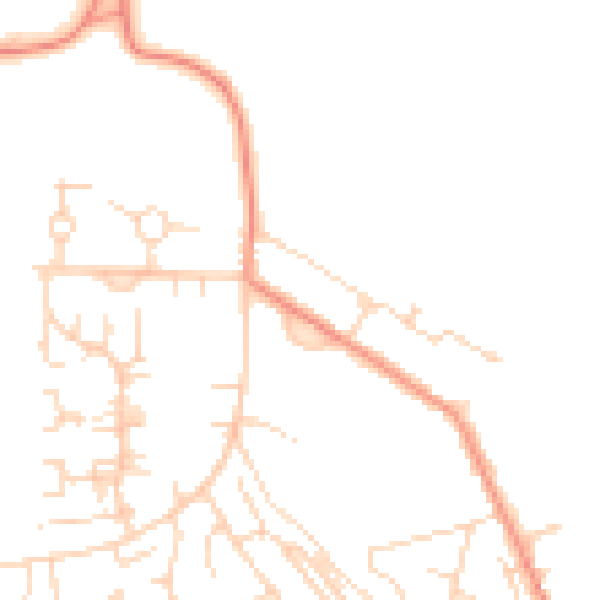 Daytime road noise heatmap for NG20 9AF