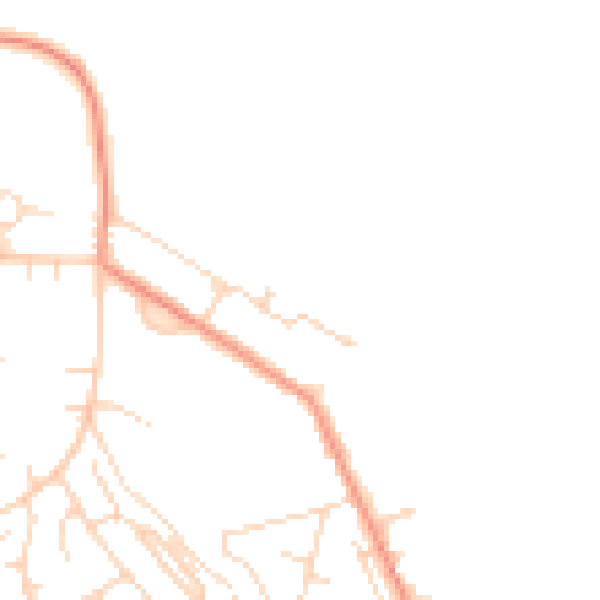 Daytime road noise heatmap for NG20 9AL