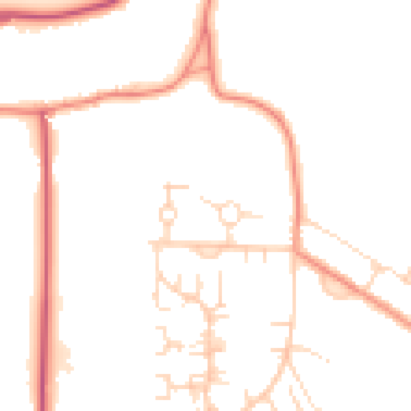 Daytime road noise heatmap for NG20 9AT