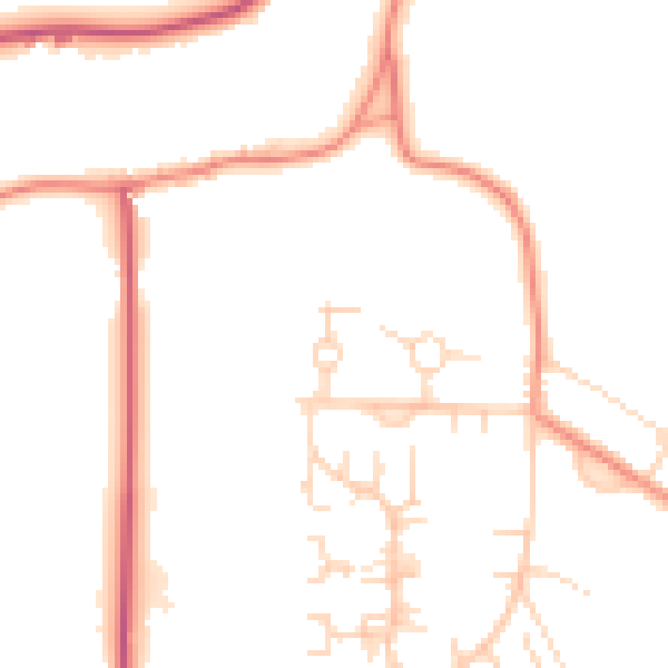 Daytime road noise heatmap for NG20 9AU
