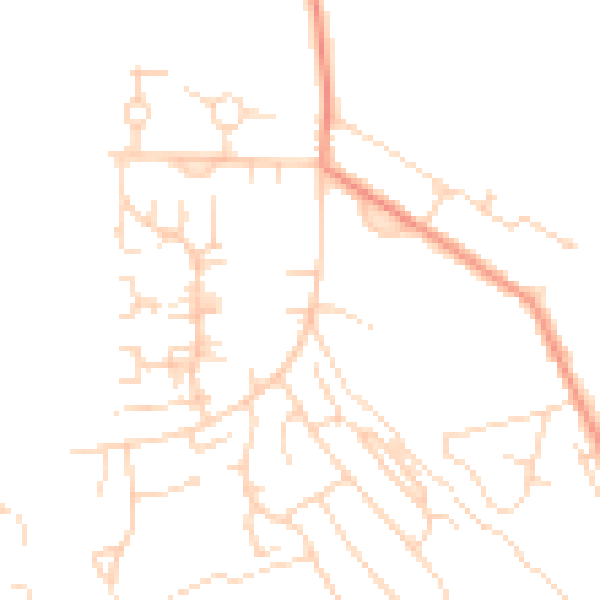 Daytime road noise heatmap for NG20 9AY