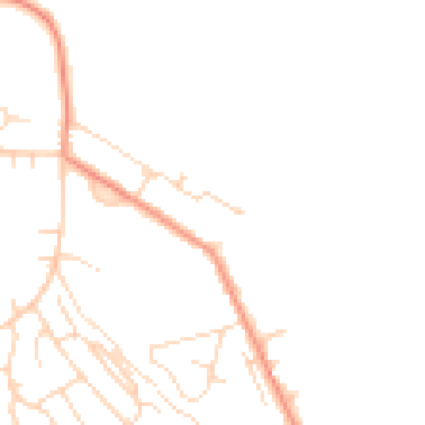 Daytime road noise heatmap for NG20 9BF