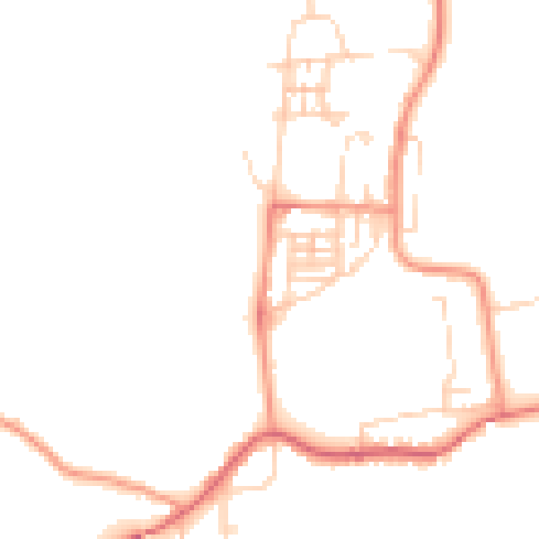 Daytime road noise heatmap for NG20 9BL
