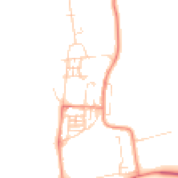 Daytime road noise heatmap for NG20 9BP