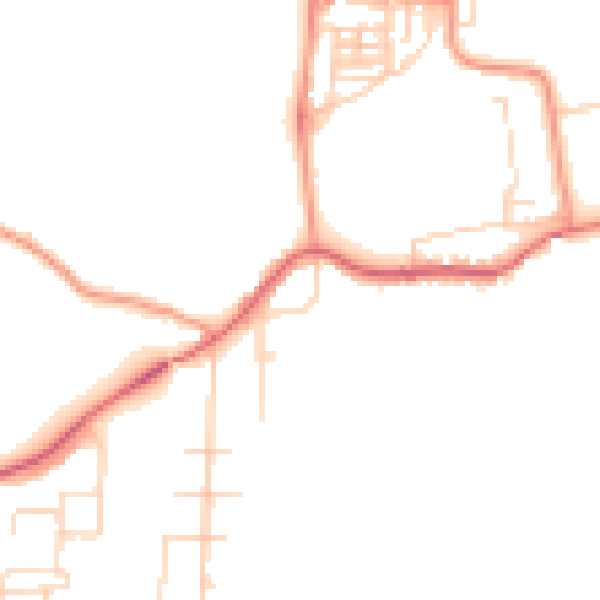 Daytime road noise heatmap for NG20 9DH