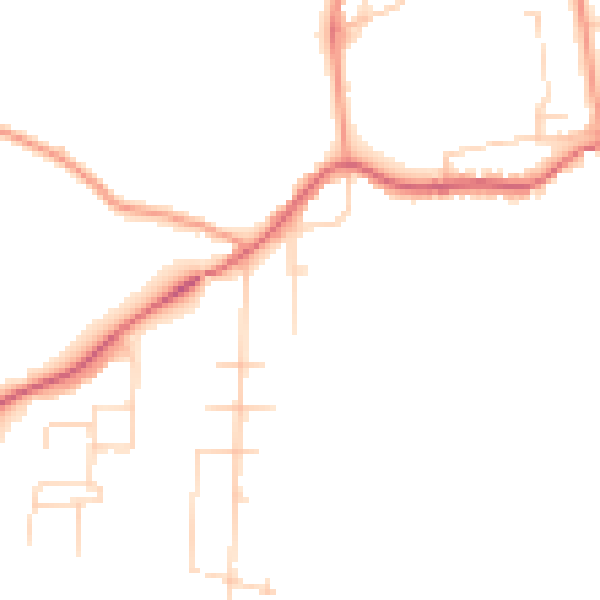 Daytime road noise heatmap for NG20 9DJ