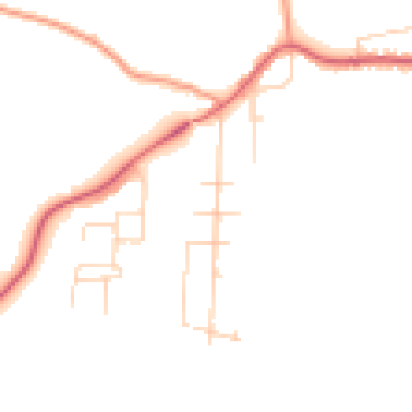 Daytime road noise heatmap for NG20 9DR