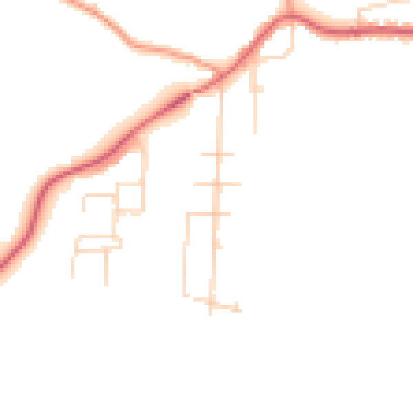 Daytime road noise heatmap for NG20 9DS