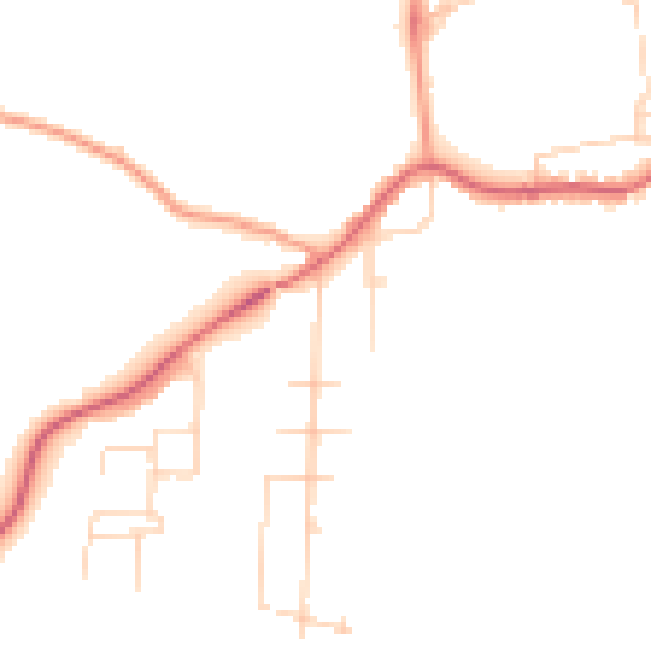 Daytime road noise heatmap for NG20 9DW