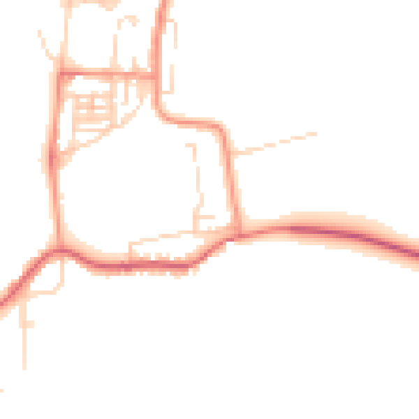 Daytime road noise heatmap for NG20 9EA