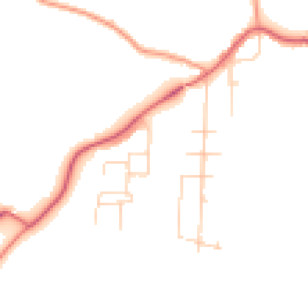 Daytime road noise heatmap for NG20 9EB