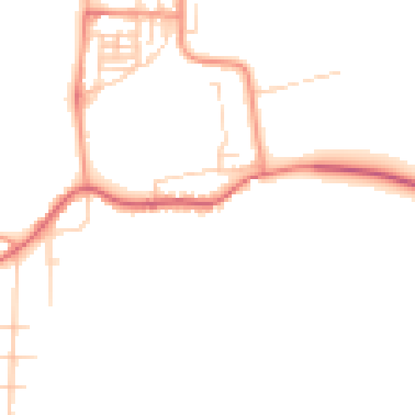 Daytime road noise heatmap for NG20 9EH