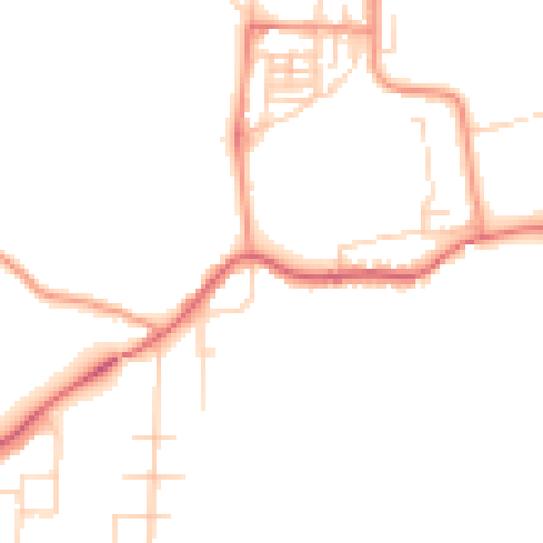Daytime road noise heatmap for NG20 9EL