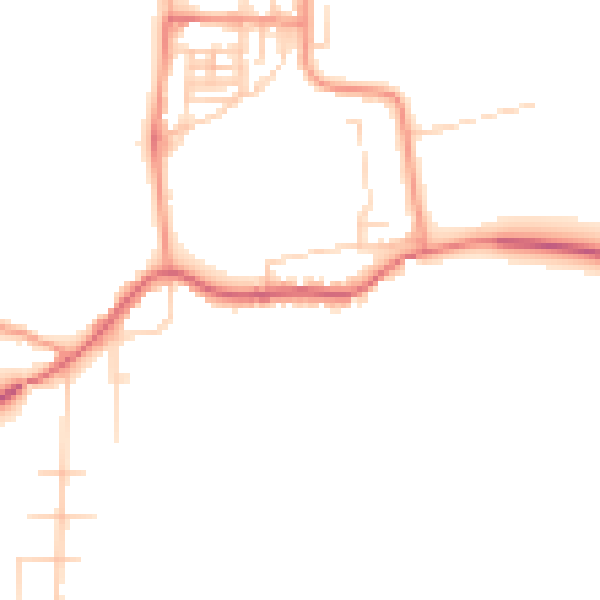 Daytime road noise heatmap for NG20 9EN