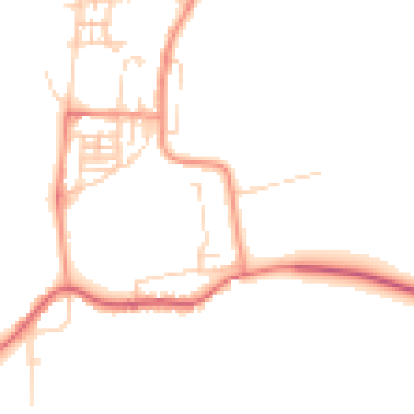Daytime road noise heatmap for NG20 9EP