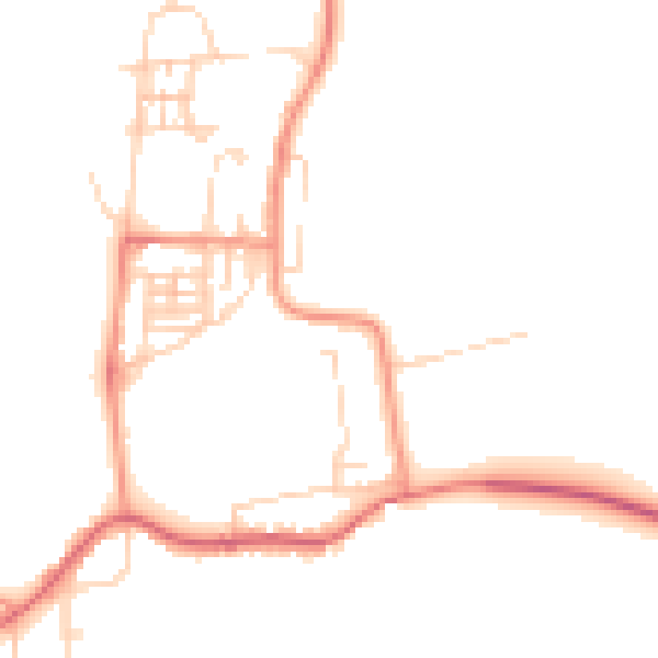 Daytime road noise heatmap for NG20 9EQ