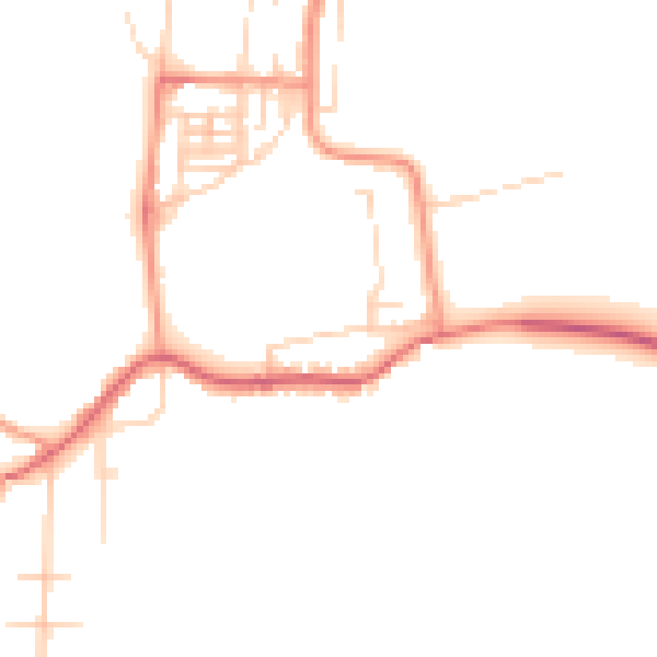 Daytime road noise heatmap for NG20 9EW