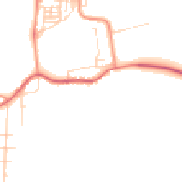 Daytime road noise heatmap for NG20 9FA