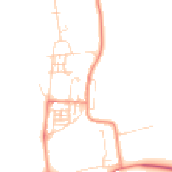 Daytime road noise heatmap for NG20 9HA