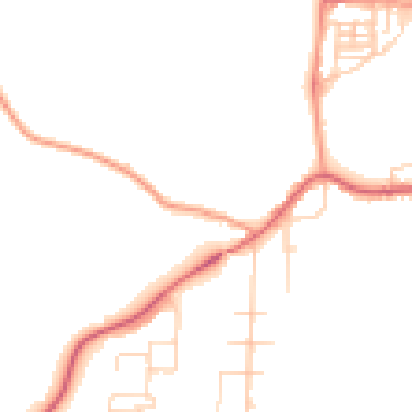 Daytime road noise heatmap for NG20 9HS