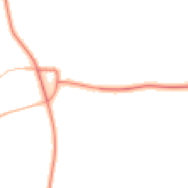 Night-time road noise heatmap for NG20 9JW