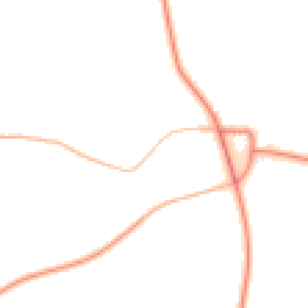 Night-time road noise heatmap for NG20 9LZ