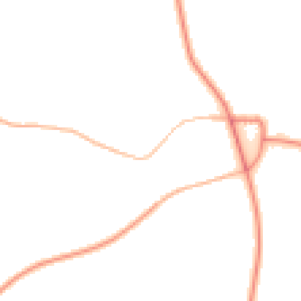 Night-time road noise heatmap for NG20 9NA