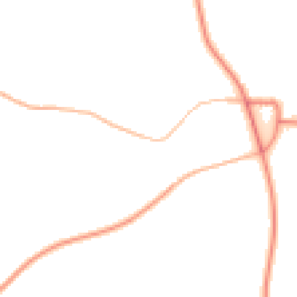 Night-time road noise heatmap for NG20 9NE