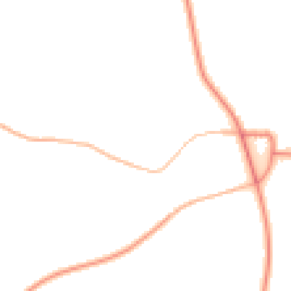 Night-time road noise heatmap for NG20 9NT