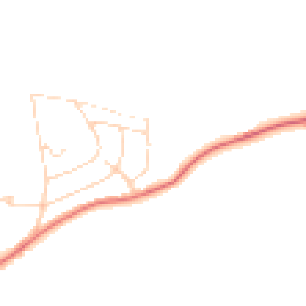 Daytime road noise heatmap for NG20 9PH