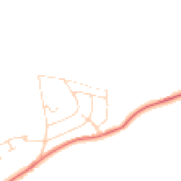 Daytime road noise heatmap for NG20 9PJ