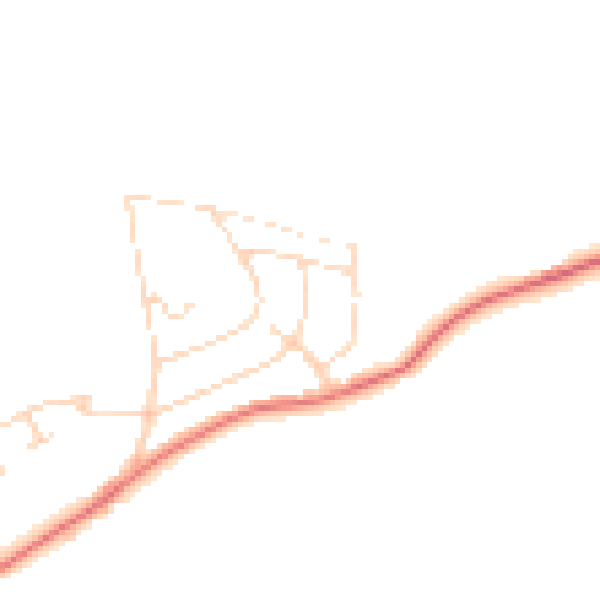 Daytime road noise heatmap for NG20 9PL