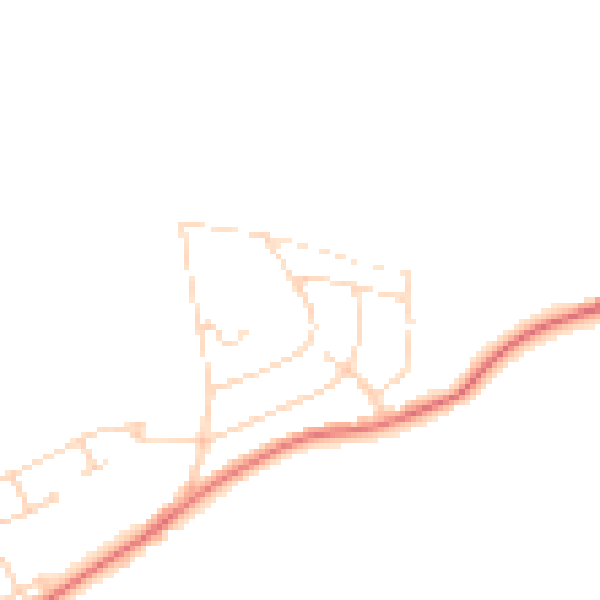 Daytime road noise heatmap for NG20 9PN