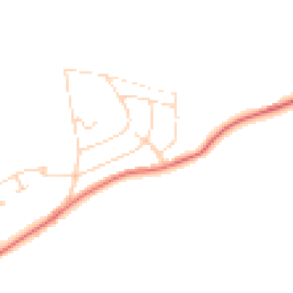 Daytime road noise heatmap for NG20 9PQ