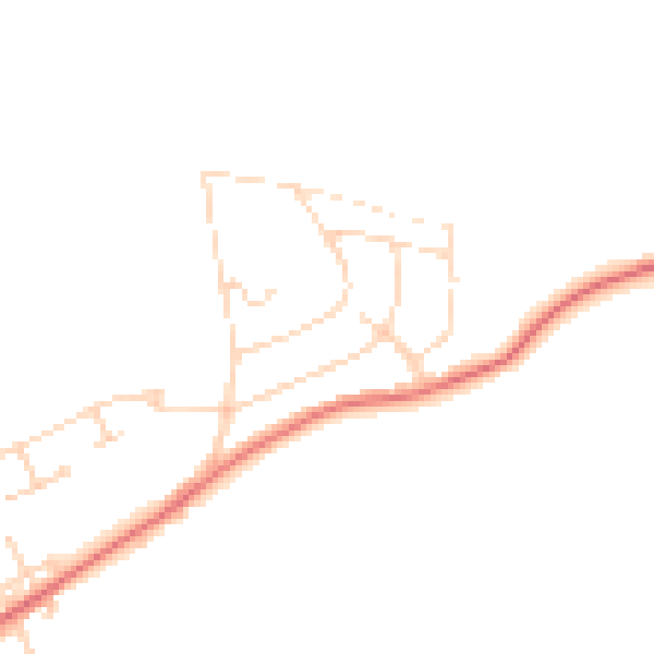 Daytime road noise heatmap for NG20 9PW
